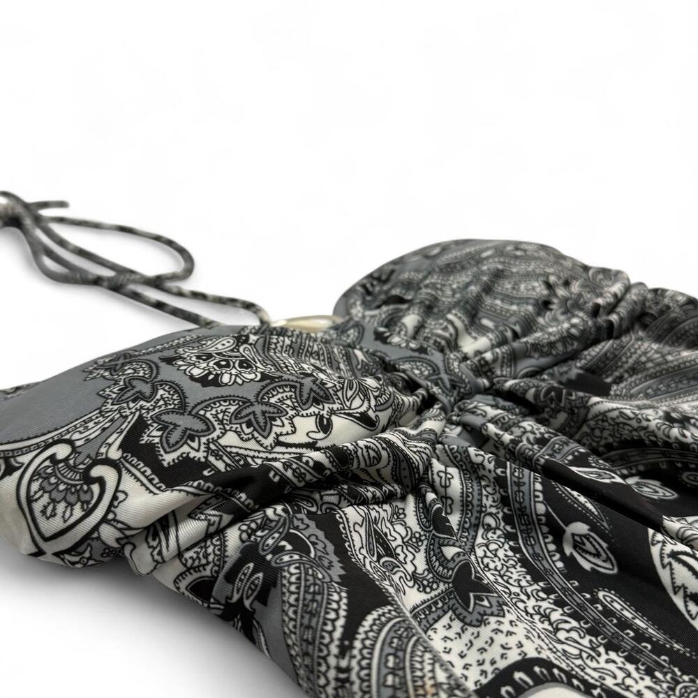 Y2K black and white paisley halter dress silver accents size small Cristina love - Picture 6 of 6